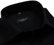 Koszula Eterna Comfort Fit Twill Cover - czarna luksusowa i nieprześwitująca - extra długi rękaw