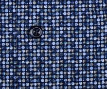 Koszula Olymp Modern Fit 24/Seven – luksusowa elastyczna w niebiesko-beżowe kołka - krótki rękaw