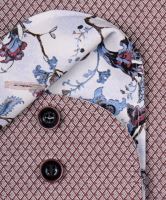 Koszula Marvelis Modern Fit – czerwona z wyszytym wzorem i wewnętrznym mankietem w kwiaty (2)