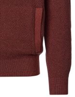 Bawełniany sweter rozpinany na zamek Casa Moda - czerwono-pomarańczowy z kieszeniami (3)
