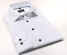 Koszula Olymp Modern Fit – biała w dwóch odcieniach niebieskiego