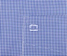 Koszula Olymp Modern Fit – w ciemnoniebieską krateczkę - krótki rękaw