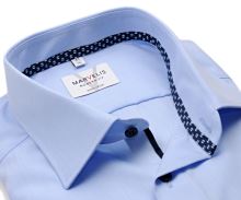 Koszula Marvelis Modern Fit – jasnoniebieska z niebiesko-białą wewnętrzną stójką i mankietem