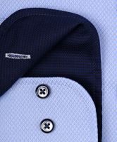 Koszula Venti Comfort Fit – jasnoniebieska z delikatną strukturą i ciemnoniebieską stójką wewnętrzną (2)