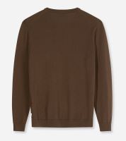 Sweter Olymp z wełny Merino - dekolt okrągły - ciemnobrązowy (5)