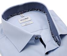 Koszula Olymp Level Five – jasnoniebieska z metalicznie niebieską wewnętrzną stójką - krótki rękaw