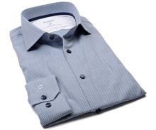 Koszula Olymp Super Slim 24/Seven – elastyczna niebieska z wyszytym wzorem - extra długi rękaw