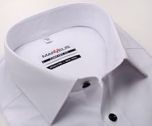 Koszula Marvelis Comfort Fit – biała z wyszytym wzorem - krótki rękaw