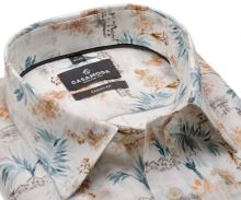 Koszula Casa Moda Casual Fit – designerska lniana w motywy oazy - krótki rękaw