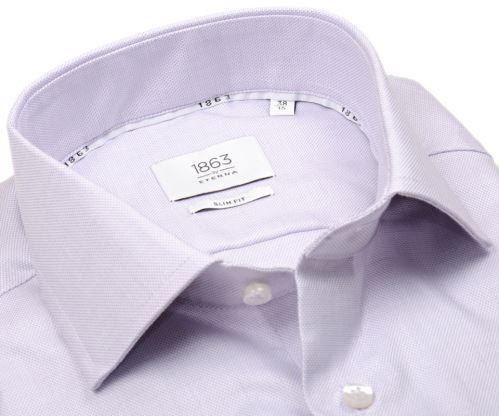 Koszula Eterna 1863 Slim Fit Two Ply - luksusowa z delikatnym fioletowo-różowym kaskadowym wzorem