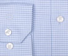 Koszula Olymp Super Slim – jasnoniebieska z delikatną strukturą w niebieską kratkę