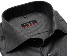 Koszula Eterna Modern Fit – z drobnym czarno-szarym wzorem - extra długi rękaw
