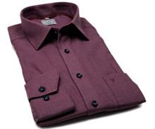 Koszula Marvelis Modern Fit – czerwono-niebieska z wyszytym wzorem (1)