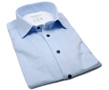 Koszula Marvelis Body Fit Jersey – elastyczna jasnoniebieska w wyszytą kratę