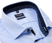 Koszula Olymp Modern Fit – jasnoniebieska z delikatną strukturą i wewnętrzną stójką - extra długi rękaw