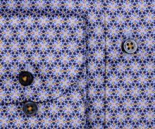Koszula Eterna 1863 Modern Fit Two Ply - luksusowa w niebiesko-beżowe ornamenty