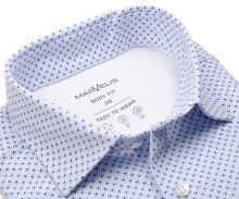 Koszula Marvelis Body Fit Jersey – elastyczna biała z niebieskim wzorem - extra długi rękaw