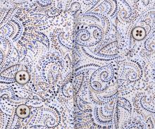 Koszula Eterna Comfort Fit Twill - z niebiesko-beżowym wzorem paisley