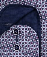Koszula Casa Moda Comfort Fit – w fioletowo-niebieski wzór z ciemnoniebieską wewnętrzną stójką