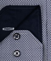 Koszula Venti Modern Fit – ciemnoniebieska z delikatną strukturą i ciemnoniebieską stójką wewnętrzną