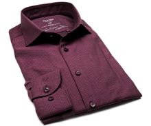 Koszula Olymp Level Five 24/Seven – elastyczna fioletowa z drobnym wzorem - extra długi rękaw
