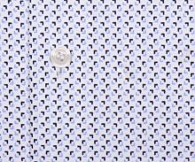 Koszula Marvelis Body Fit Jersey – elastyczna biała z niebieskim wzorem - krótki rękaw