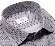 Koszula Eterna 1863 Comfort Fit Two Ply NEVER IRON - luksusowa w niebiesko-beżowe diamenciki