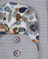 Koszula Venti Modern Fit – w wyszyte antracytowe prążki i kolorową wewnętrzną stójką i mankietami