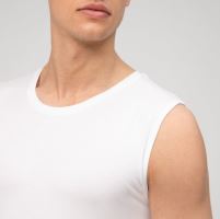 Biały stretchowy body fit podkoszulek Olymp Level Five bez rękawa - okrągły dekolt (3)