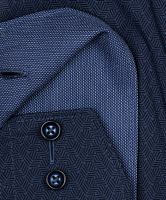 Koszula Olymp Luxor Comfort Fit – niebieska z nadrukowanym wzorem i wewnętrznym mankietem