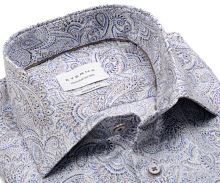 Koszula Eterna Modern Fit Twill - z niebiesko-beżowym wzorem paisley