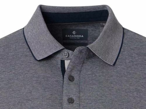 Koszulka polo Casa Moda z kołnierzykiem i długim rękawem - niebieska Koszulka polo Casa Moda z kołnierzykiem i długim rękawem - niebieska