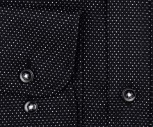 Koszula Casa Moda Comfort Fit – czarna z tkanym wzorem i srebrnymi kropeczkami