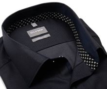 Koszula Olymp Comfort Fit – antracytowa z delikatną strukturą, wewnętrzną stójką i mankietem