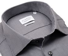 Koszula Eterna Comfort Fit - z szaro-czarnym wyszytym wzorem - extra długi rękaw