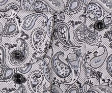 Koszula Marvelis Body Fit - designerska z czarno-szarym wzorem paisley (2)