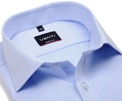 Koszula Venti Body Fit Twill – luksusowa jasnoniebieska - super długi rękaw
