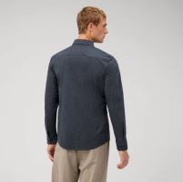 Koszula Olymp Level Five 24/7– luksusowa elastyczna ciemnoniebieska z wyszytym wzorem - extra długi rękaw