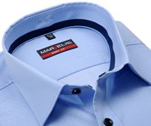 Marvelis Body Fit – bladoniebieska koszula z drobnym wzorem, wewnętrzną stójką i mankietem - extra długi rękaw