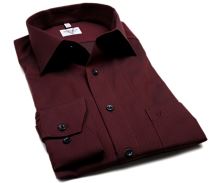 Koszula Marvelis Modern Fit – ciemnoczerwona z wyszytym wzorem (1)