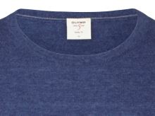 Sweter Olymp Level Five z wełny merino z domieszką jedwabiu - niebieski - okrągły dekolt