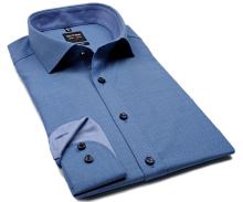 Koszula Olymp Level Five – niebieska z wyszytym wzorem, wewnętrzną stójką i mankietem