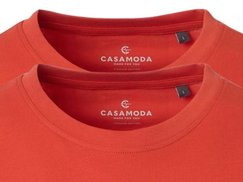 Pomarańczowo-czerwony T-shirt Casa Moda – okrągły dekolt - korzystny zestaw 2 szt