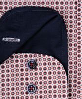 Koszula Venti Comfort Fit – z czerwono-niebieskimi kółkami, granatową wewnętrzną stójką i mankietem (2)