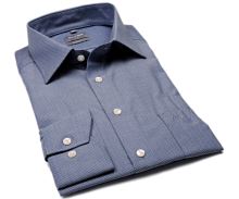 Koszula Olymp Comfort Fit – ciemnoniebieska z wyszytymi kwadracikami