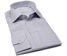 Koszula Eterna Comfort Fit Twill - z niebiesko-beżowym wzorem