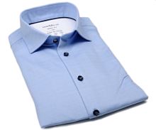 Koszula Marvelis Body Fit Jersey – elastyczna jasnoniebieska w białą kratę