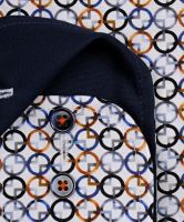 Koszula Casa Moda Comfort Fit – w niebiesko-pomarańczowe pierścienie z wewnętrzną stójką i mankietem