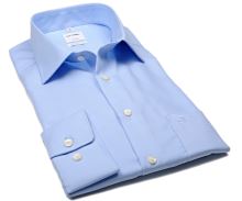 Koszula Olymp Comfort Fit Twill – jasnoniebieska luksusowa i nieprześwitująca z diagonalną strukturą