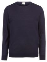 Sweter Olymp Level Five z wełny merino z domieszką jedwabiu - ciemnoniebieski - okrągły dekolt